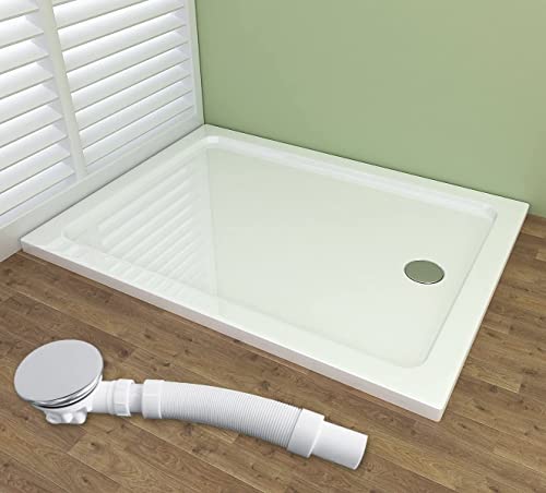 MIQU 120 x 90 x 4 cm Duschwanne Acryl Duschtasse Dusche Acrylwanne 40mm flach Rechteck von MIQU