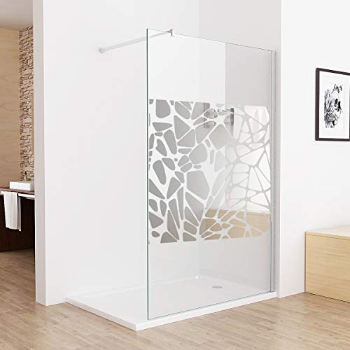 MIQU Duschabtrennung 120 x 195 cm Walk in Dusche Duschwand Duschtrennwand 8mm ESG NANO Glas mit schutzfolie CF12 von MIQU