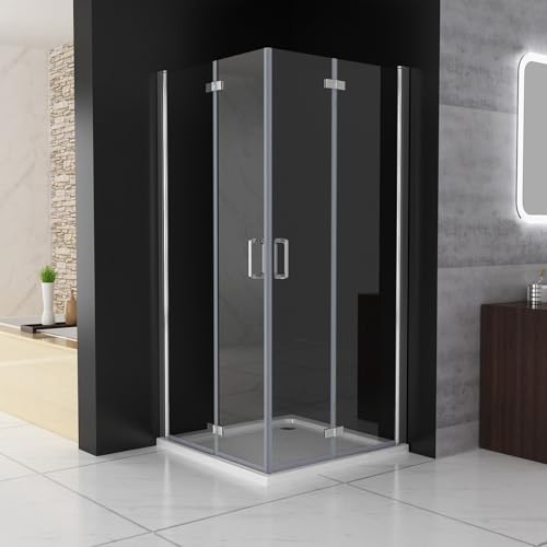 MIQU Duschkabine Eckeinstieg 100x80 cm Falttür Duschwand mit Doppel Faltbar Duschtür, 6mm NANO ESG Glas, Drehfalttür komplett Dusche Duschabtrennung Höhe 197cm, mit Duschwanne & Ablauf MIQU Duschkabine Eckeinstieg 100x80 cm Falttür Duschwand mit Doppel Faltbar Duschtür, 6mm NANO ESG Glas, Drehfalttür komplett Dusche Duschabtrennung Höhe 197cm, mit Duschwanne & Ablauf von MIQU