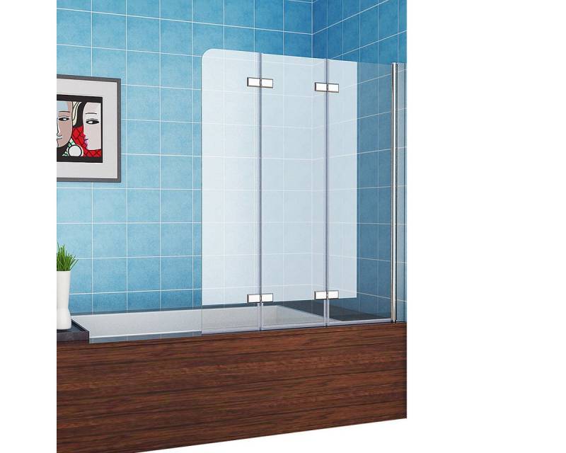 MIQU Duschwand Badewannenfaltwand, NANO-Glas Duschwand für Dusche, (3 tlg), mit 180° Schwenkfunktion von MIQU