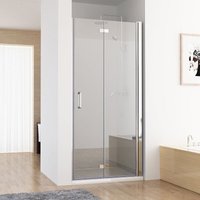 MIQU Nischentür Duschabtrennung Duschwand Dusche 180° Falttür Nano ESG 70 x 185 cm von MIQU