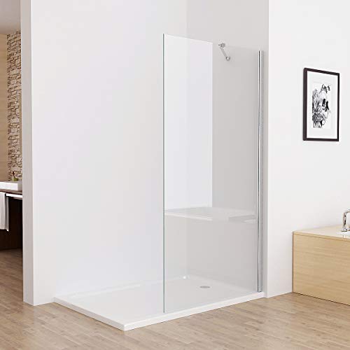 MIQU Walk in Dusche Duschwand Duschtrennwand Duschabtrennung 90 x 195 cm ESG NANO Glas SA90 von MIQU