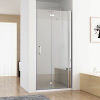 Miqu - Nischentür 90 x 185 cm Duschabtrennung 180° Schwingtür Falttür Duschwand Dusche nano Echtglas von MIQU