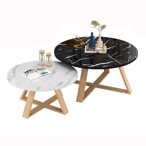 MIQXUAN Couchtisch/Beistelltisch/Beistelltisch, 2er-Set – Vereinfachen Sie Ihr Wohnzimmer mit diesem stilvollen und funktionalen Satztisch-Set für Büro oder Zuhause (Größe: 50 + 70 cm, Farbe: B) von MIQXUAN