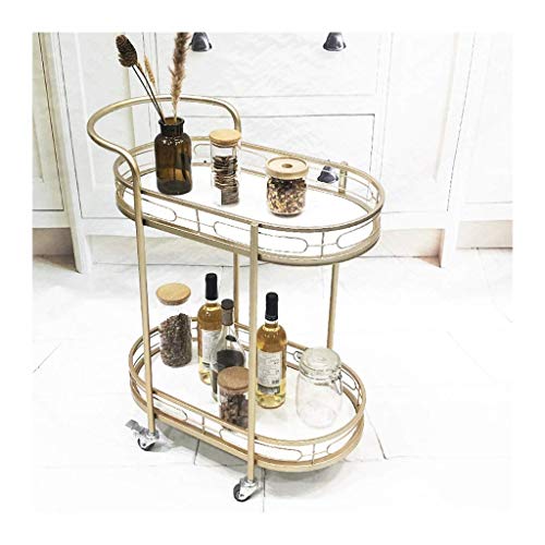 MIQXUAN Rangement Chariot Petite table à thé table à thé mobile petite table à thé en bois Chariot à trois niveaux pour boire du thé Chariot à thé von MIQXUAN