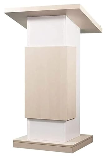 MIQXUAN Rednerpult Podium Stand Podium Podium Podiums Floor Standing Podiums Reception Desk Portable Podium with Locking Wheels Office Mobile Podium Table for Churches Conference Halls (B) von MIQXUAN