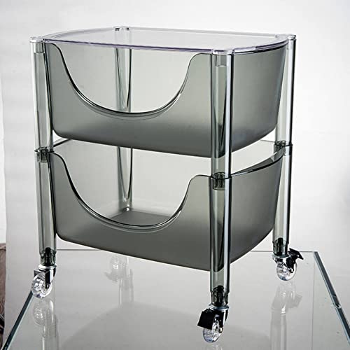 Rangement Chariot Chariot utilitaire multifonctionnel, chariot de rangement de service, chariot utilitaire de beauté, chariot de restauration d'hôtel à 3 niveaux avec poignée, chariot roulant de servi von MIQXUAN