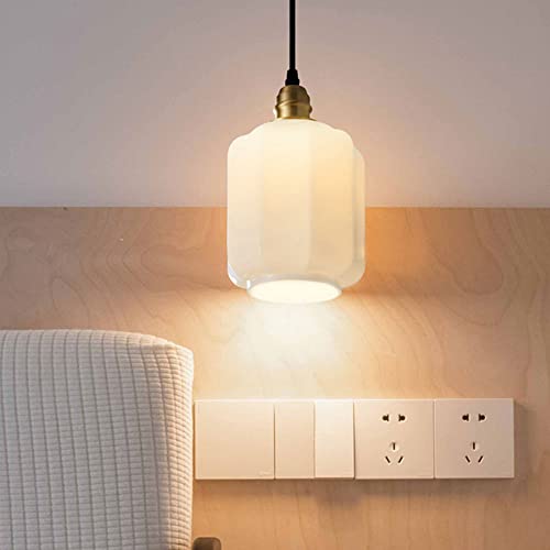Wandleuchte Mode Glas Einzelkopf Kronleuchter Wohnzimmer Weiß Glas Lampenschirm Retro Schlafzimmer Hängelampe Studie Einfache Esszimmer Lampe C von MIQXUAN