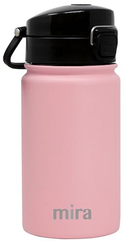 MIRA 340.2 g Wasserflasche mit Auslaufdeckel – kleine, tragbare vakuumisolierte Edelstahl-Thermoflasche für Reisen, Wandern, Fitnessstudio – Rose Pink von MIRA