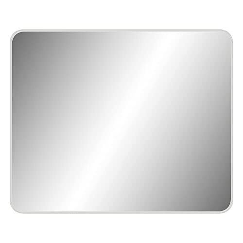 MIRAC Kontrollspiegel, Acrylglas, Schutzrahmen weiß, rechteckig, 100 x 80 cm aus Glas, Kunststoff, Stahl, Art.-Nr. 47000810 von MIRAC