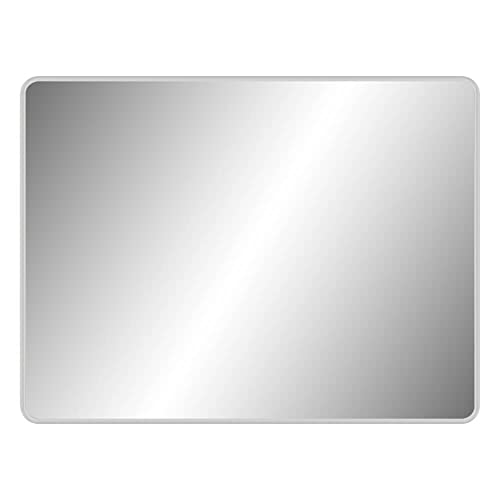 MIRAC Kontrollspiegel, Acrylglas, Schutzrahmen weiß, rechteckig, 80 x 60 cm aus Glas, Kunststoff, Stahl, Art.-Nr. 47000680 von MIRAC