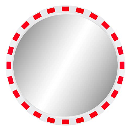 MIRAC Verkehrsspiegel, Acrylglas, rot/weiß, rund, ø 80 cm aus Glas, Kunststoff, Stahl, Art.-Nr. 45100800 von MIRAC