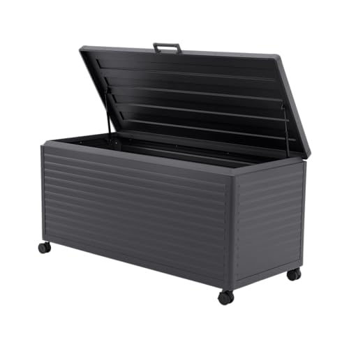 MIRADOR 165 Aufbewahrungsbox 829 Liter Aluminium Anthrazit Hohes Fassungsvermögen Garten Terasse Pergola Winterfest Stabil Pavillion von MIRADOR