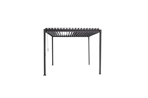 MIRADOR Pergola 80 Solid 3x3 m Stahl Anthrazit verstellbares Lamellendach Garten Terasse Pergola Winterfest Stabil Pavillion von MIRADOR