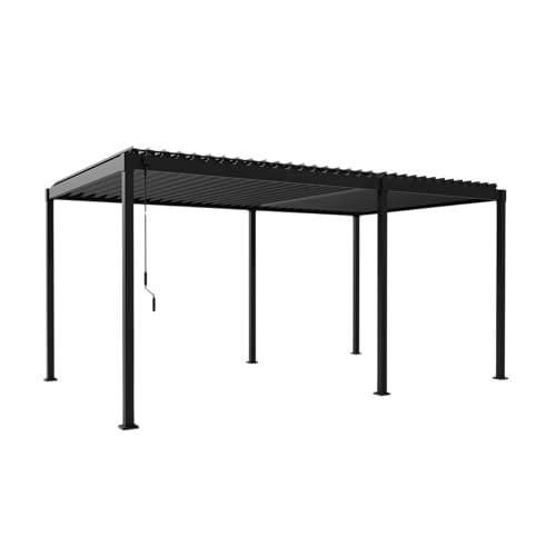 MIRADOR Pergola 80 Solid 3x5 m Stahl Anthrazit verstellbares Lamellendach Garten Terasse Pergola Winterfest Stabil Pavillion von MIRADOR