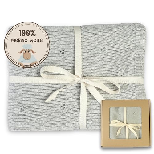 MIRARI Kids Babydecke 100% Merino Wolle I Baby Erstausstattung Neugeborene I Babydecke Winter 75 x 100 cm I Einschlagdecke babyschale Winter I Merino Decke I Wolldecke mit Geschenkbox von MIRARI Kids