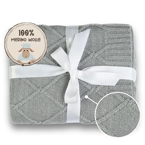 MIRARI Kids Wolldecke Baby aus 100% Merinowolle – Wolldecke 75 x 100cm - Erstausstattung für Neugeborene – Decke Baby- Babyschale Decke - Merinowolle Baby - Geschenke zur Geburt von MIRARI Kids