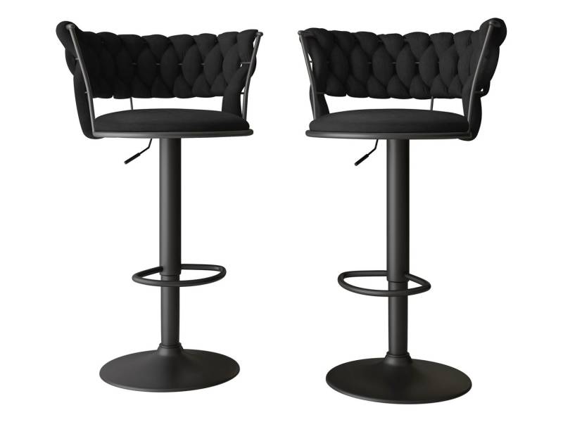 MIRJAN24 Barhocker Muz BS-1141/BK (2er-Set), Verchromte Metallbeine in der Farbe Schwarz von MIRJAN24