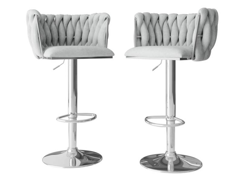 MIRJAN24 Barhocker Muz BS-1142/CM (2er-Set), Regulierbare Sitzhöhe, Verchromte Metallbeine von MIRJAN24