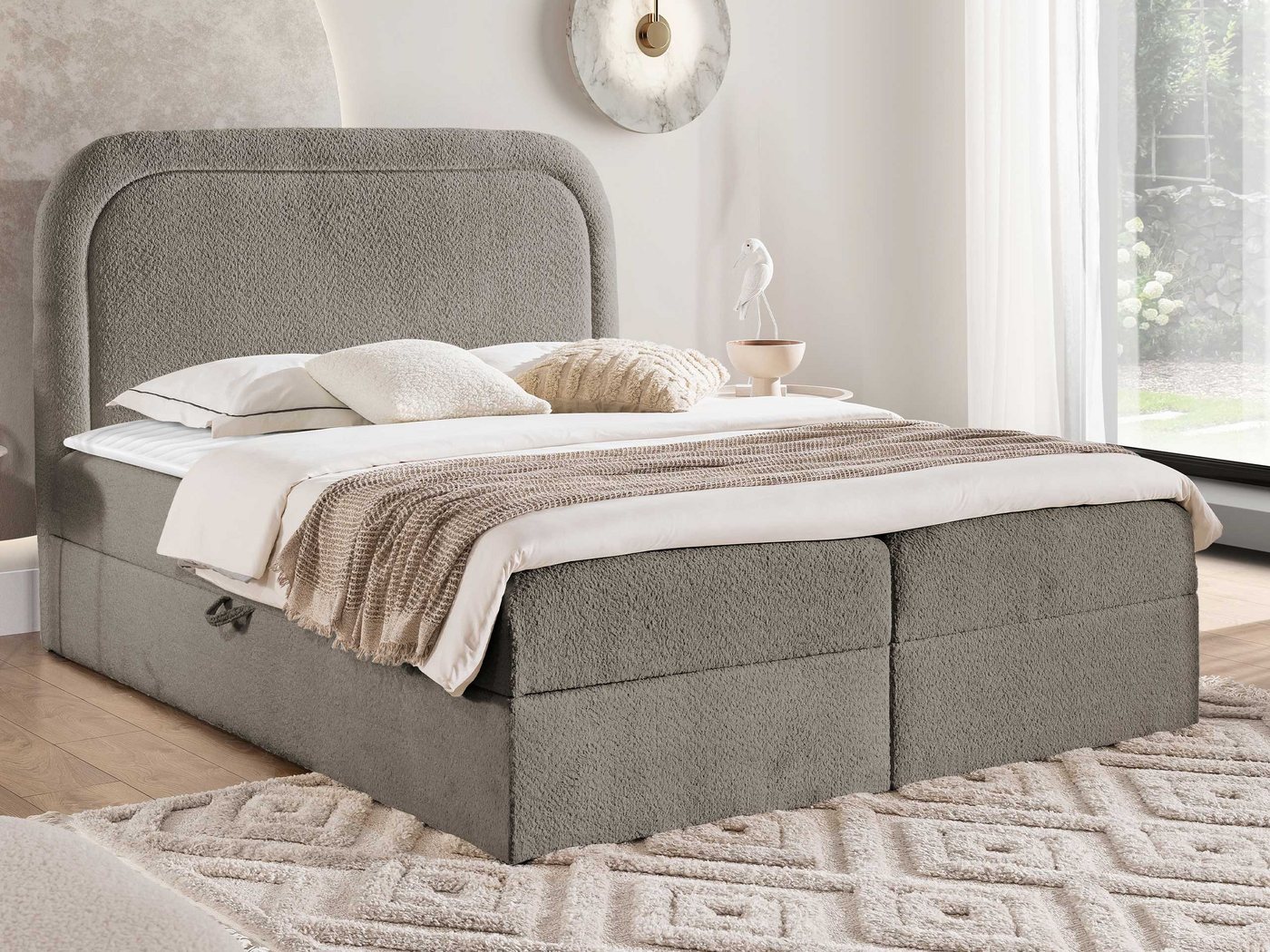 MIRJAN24 Boxspringbett Bonito (mit zwei Bettkästen), Bonellfederkern H3, Topper, 120/140/160/180/200 cm von MIRJAN24