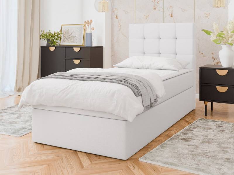 MIRJAN24 Boxspringbett Luanda Single (Bonell-Matratze und Topperr), mit Bettkasten, Gepolstert Kopfteil von MIRJAN24