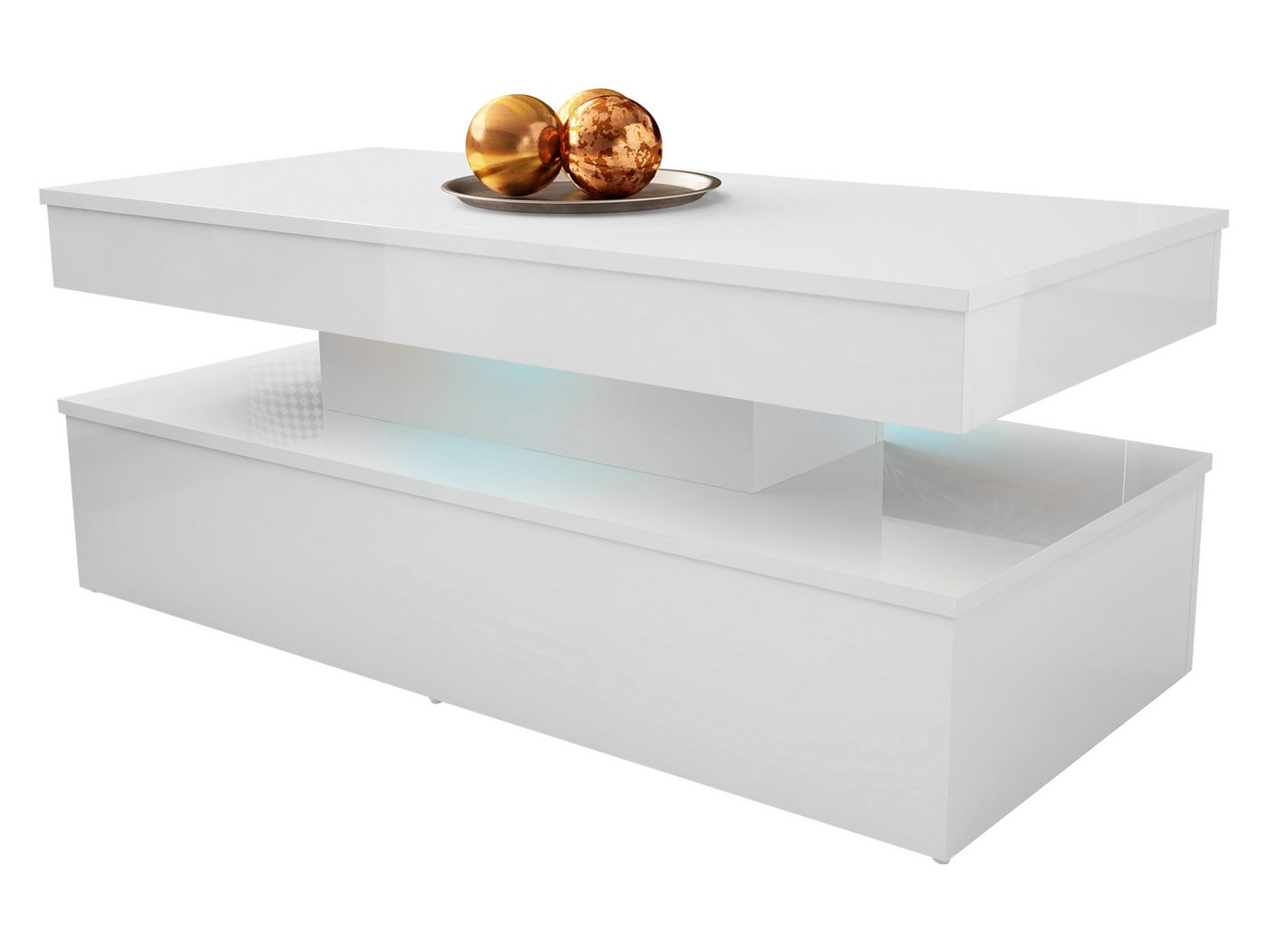 MIRJAN24 Couchtisch 120 Glossa 01 (mit blauer LED-Beleuchtung), Rechteckig, 120x55x50 cm von MIRJAN24