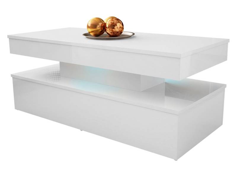 MIRJAN24 Couchtisch 120 Glossa 01 (mit blauer LED-Beleuchtung), Rechteckig, 120x55x50 cm von MIRJAN24
