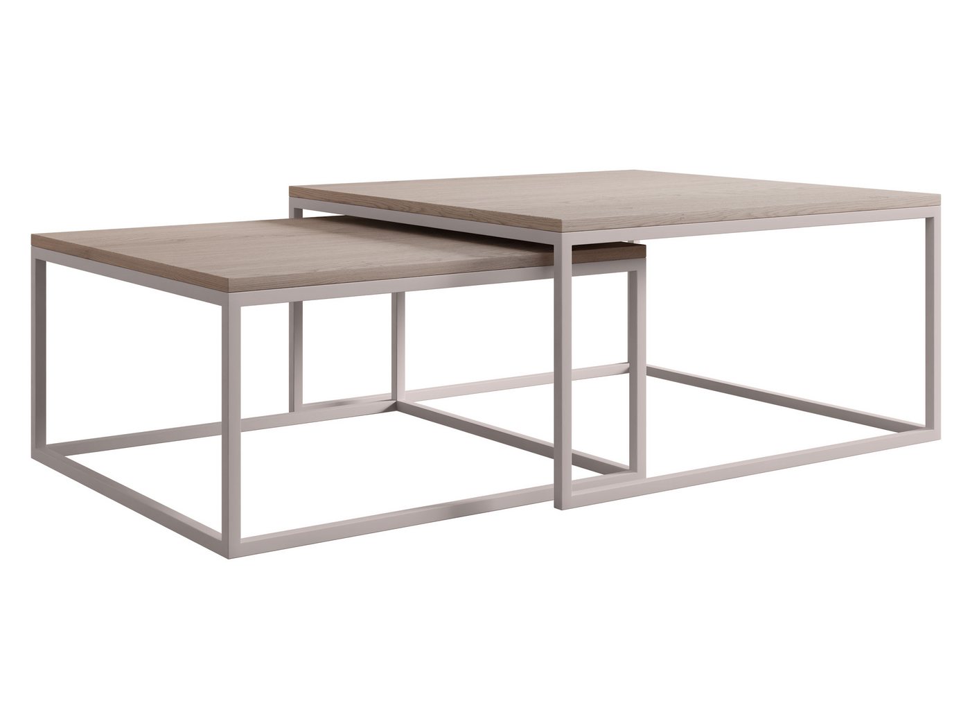 MIRJAN24 Couchtisch Dual Cashmere (2er-Set), Cashmere Vierkantrohrrahmen aus Stahl von MIRJAN24