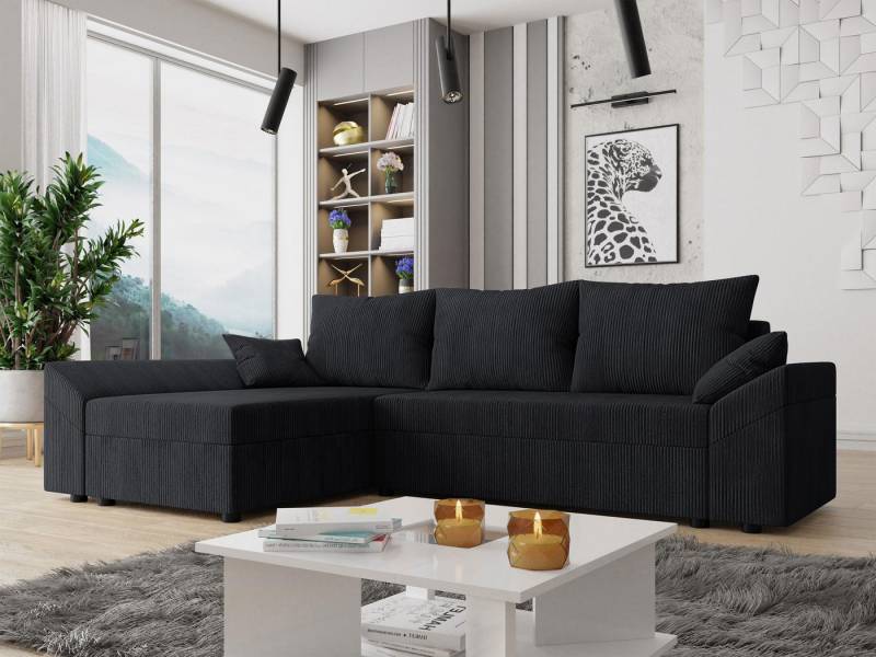 MIRJAN24 Ecksofa Dante L Cord, mit Schlaffunktion und Bettkasten, Ottomane universell, 3 Sitzer, L-Form von MIRJAN24