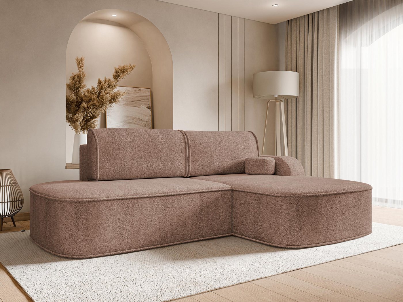 MIRJAN24 Ecksofa Koro, mit Schlaffunktion und Bettkasten, Modern L-Form, 256x177x90 cm von MIRJAN24