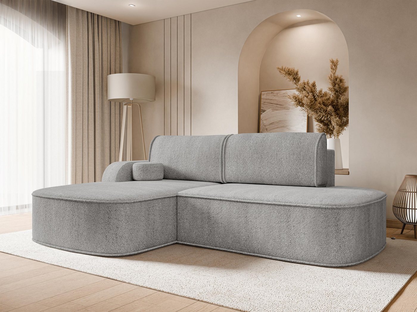MIRJAN24 Ecksofa Koro, mit Schlaffunktion und Bettkasten, Modern L-Form, 256x177x90 cm von MIRJAN24