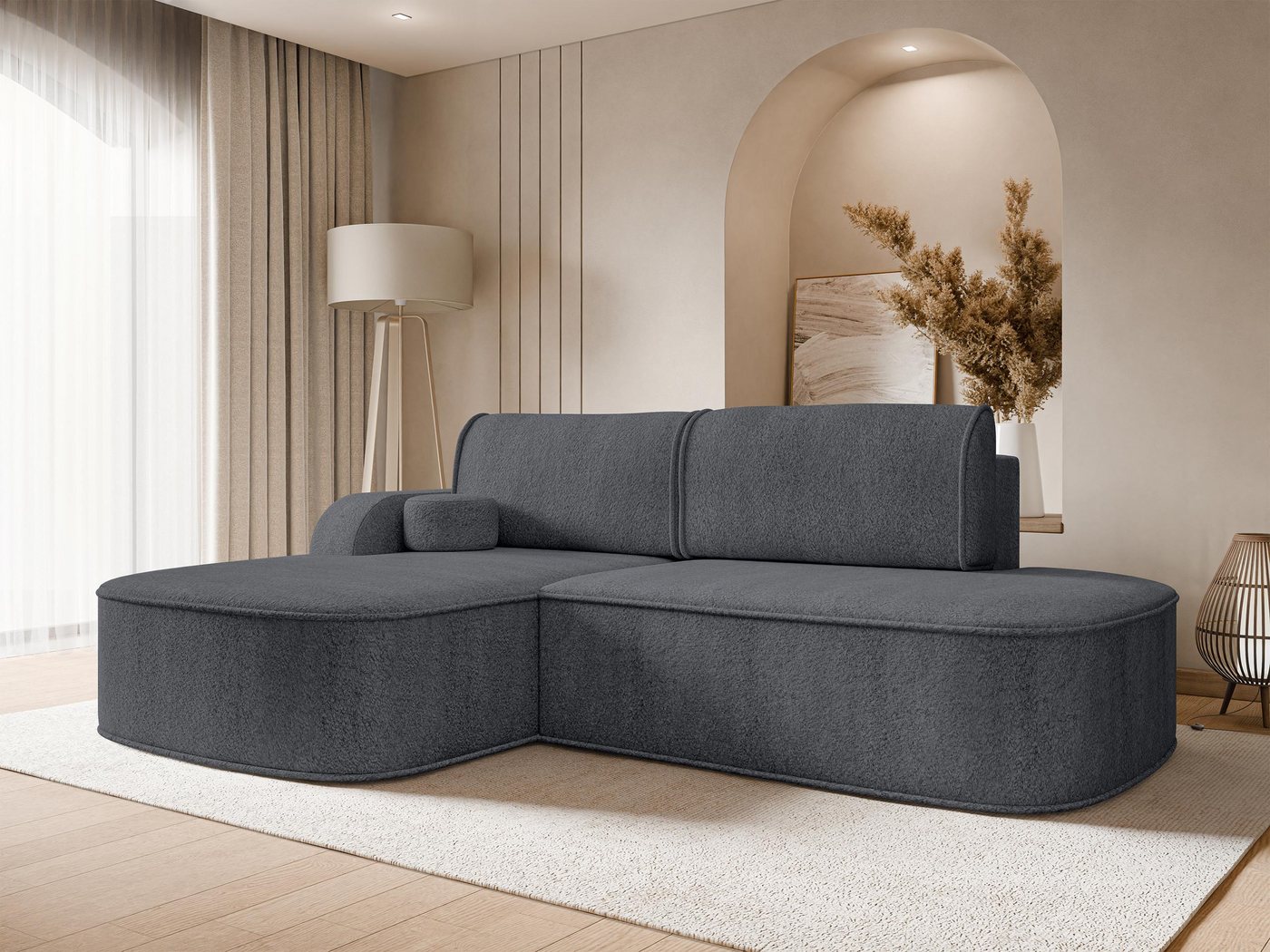 MIRJAN24 Ecksofa Koro, mit Schlaffunktion und Bettkasten, Modern L-Form, 256x177x90 cm von MIRJAN24