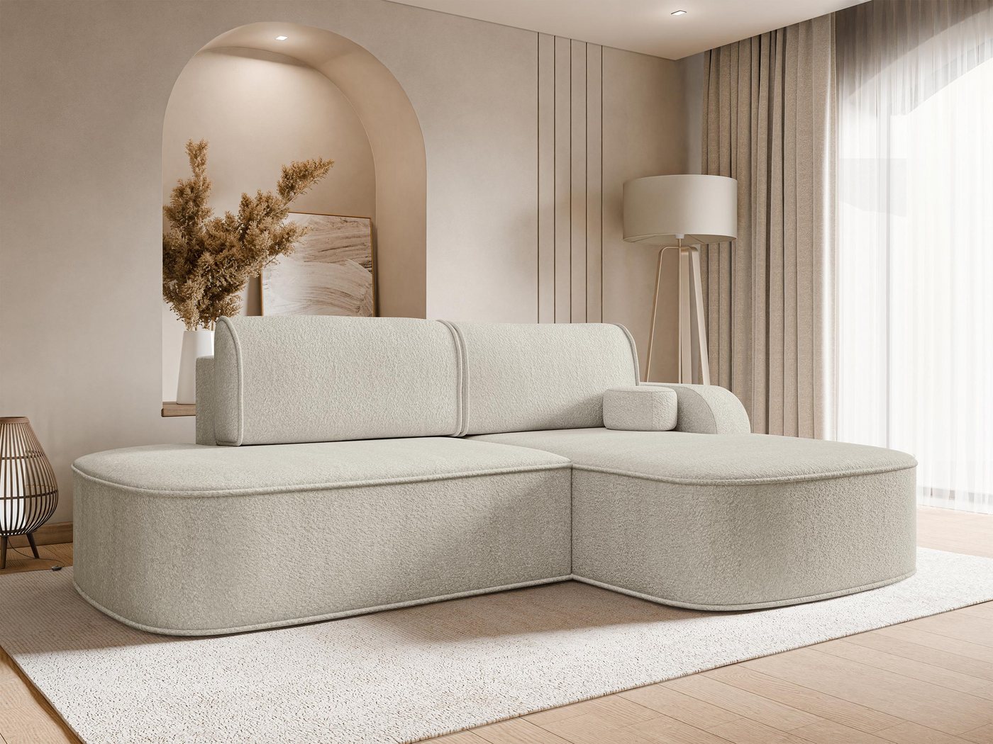 MIRJAN24 Ecksofa Koro, mit Schlaffunktion und Bettkasten, Modern L-Form, 256x177x90 cm von MIRJAN24