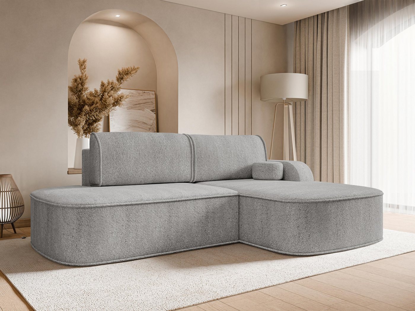 MIRJAN24 Ecksofa Koro, mit Schlaffunktion und Bettkasten, Modern L-Form, 256x177x90 cm von MIRJAN24