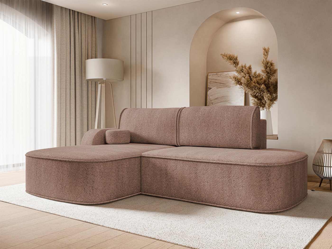 MIRJAN24 Ecksofa Koro, mit Schlaffunktion und Bettkasten, Modern L-Form, 256x177x90 cm von MIRJAN24