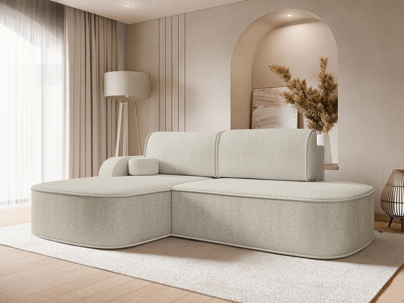MIRJAN24 Ecksofa Koro, mit Schlaffunktion und Bettkasten, Modern L-Form, 256x177x90 cm von MIRJAN24