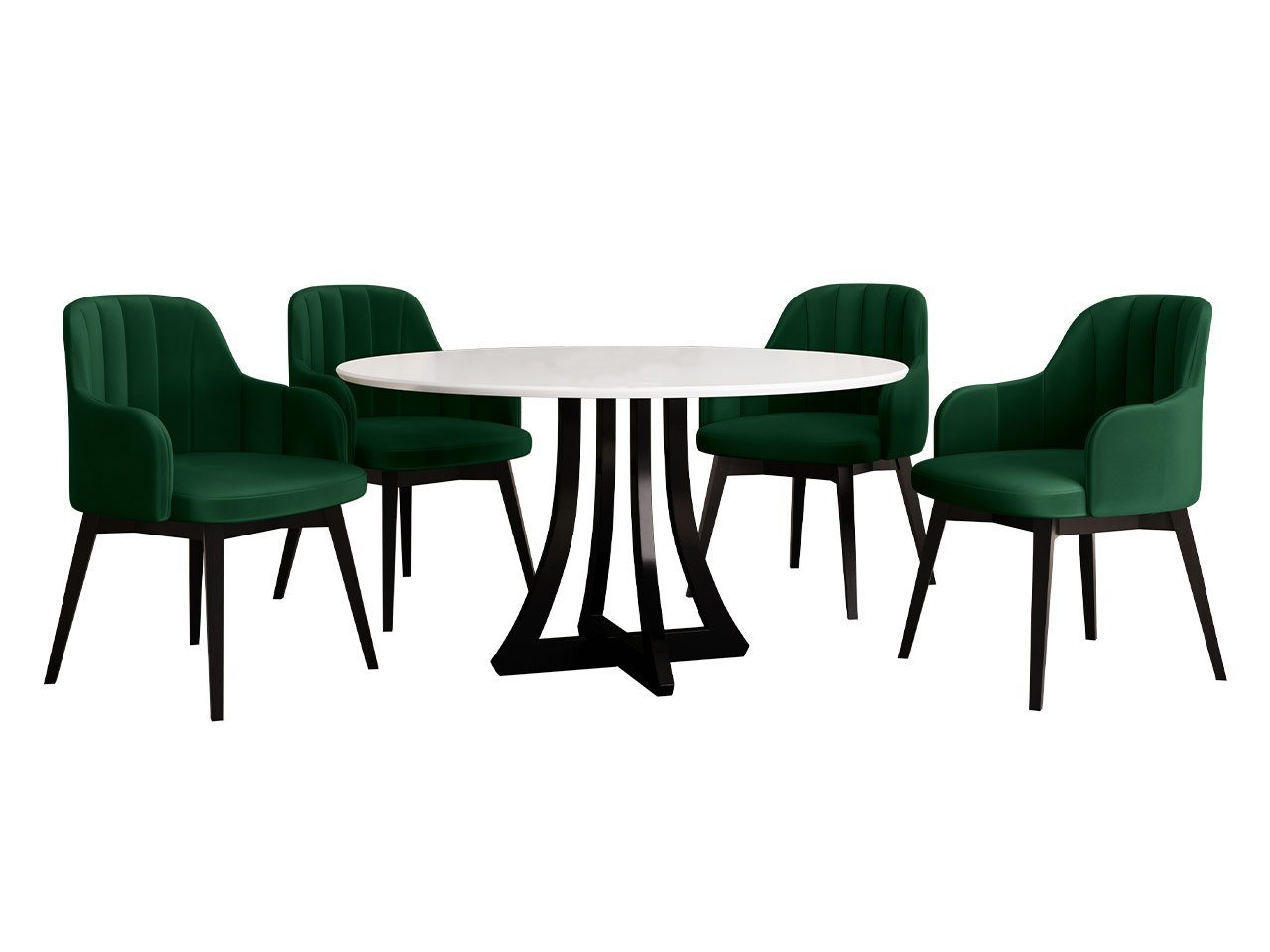 MIRJAN24 Essgruppe Diplodok-05, (Komplett-Set, 4 Stühlen + Runder Esstisch) von MIRJAN24