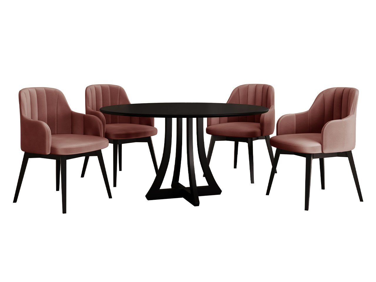 MIRJAN24 Essgruppe Diplodok-05, (Komplett-Set, 4 Stühlen + Runder Esstisch) von MIRJAN24