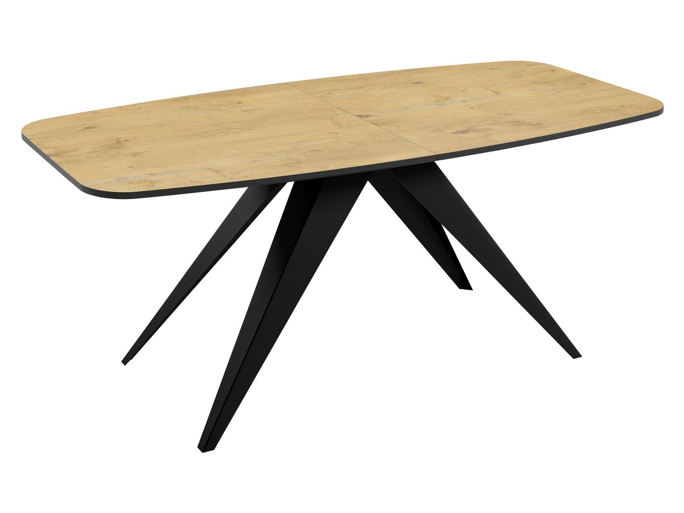 MIRJAN24 Esstisch Ferro 160 (mit Einlegeplatte), Beine aus Stahl, 160-198x80x76 cm von MIRJAN24
