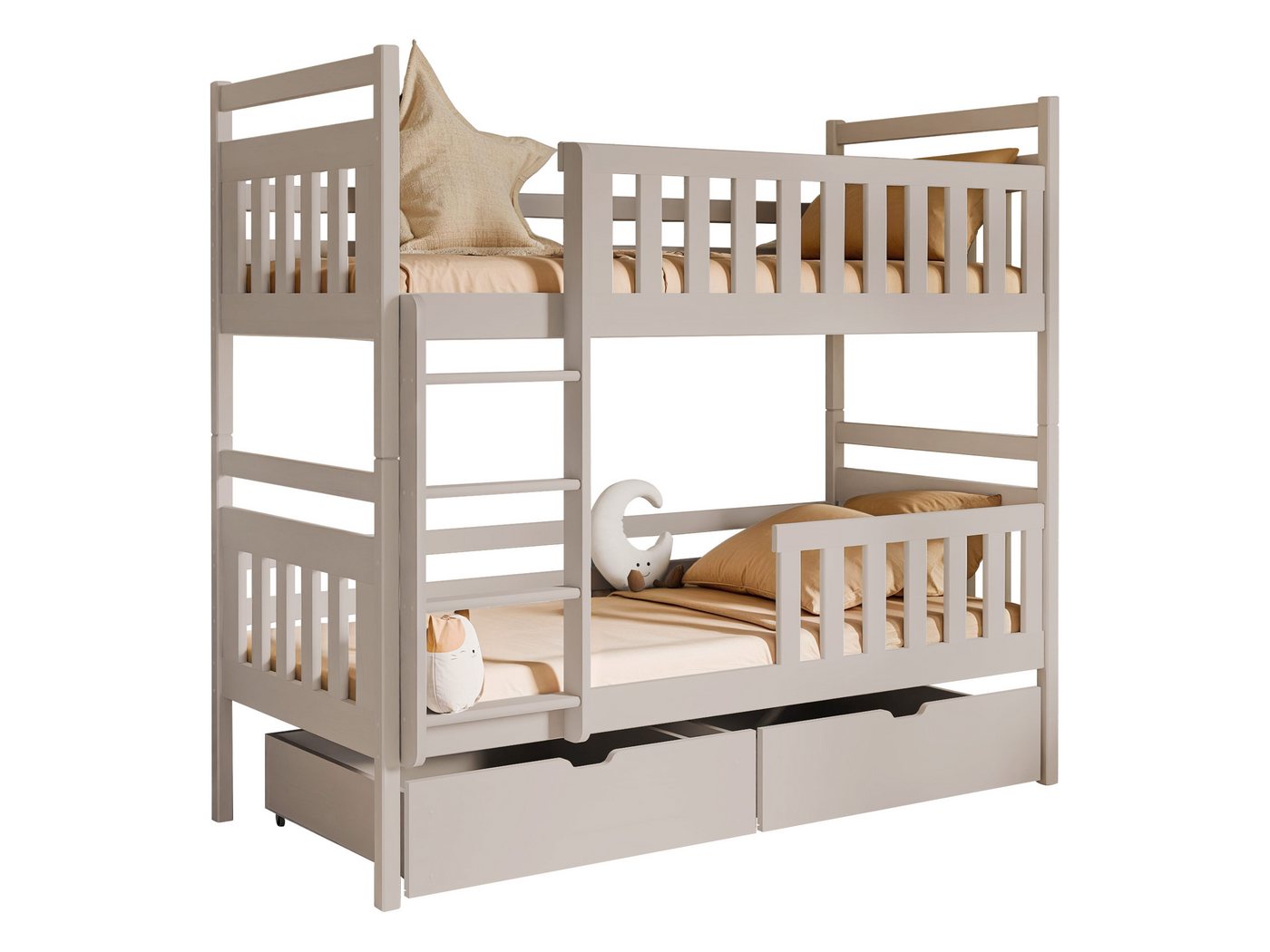 MIRJAN24 Etagenbett Monika (Lattenroste Flex, 2x Bettschublade), Bett aus Kiefernholz von MIRJAN24