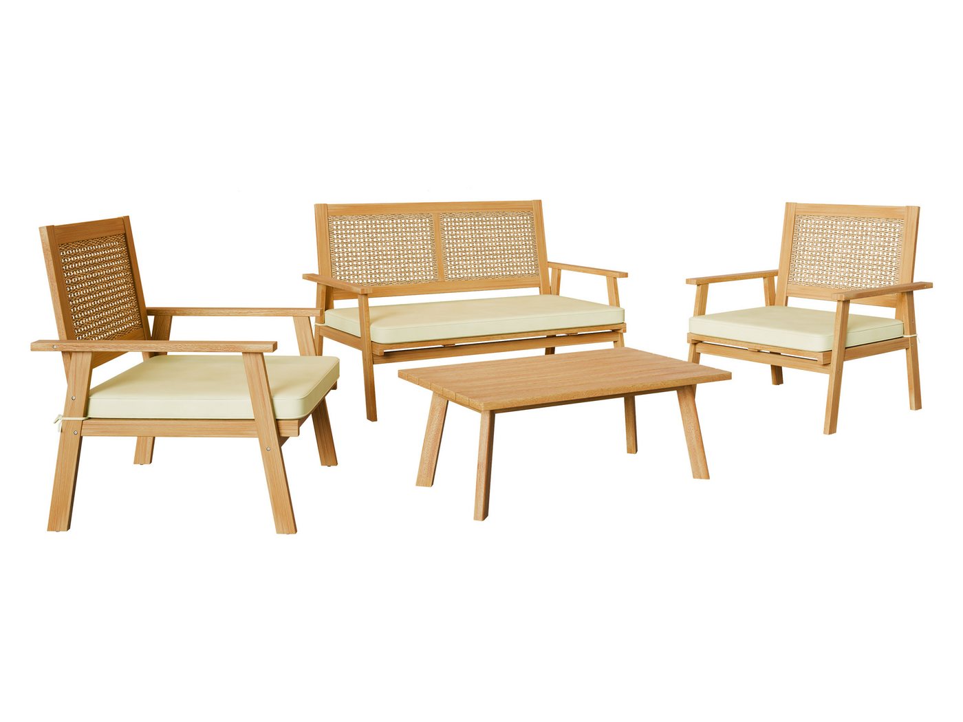 MIRJAN24 Gartenlounge-Set Tritante, (4er-Set, Couchtisch, Sofa, Sessel x2), mit Kissen-Set von MIRJAN24