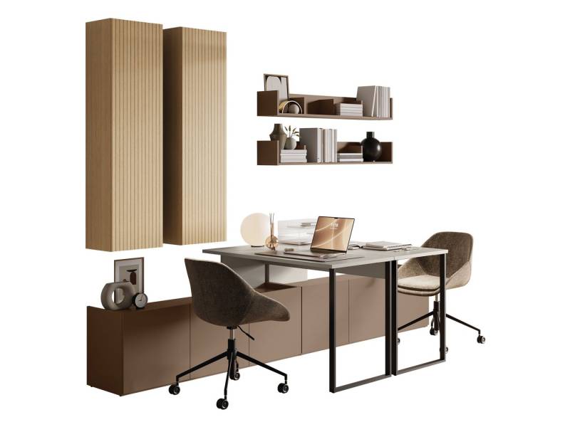 MIRJAN24 Jugendzimmer-Set Sigma IV, (6er-Set, 2x Schreibtisch, 2x Hängeschrank, 2x Wandregal), Metallbeine von MIRJAN24