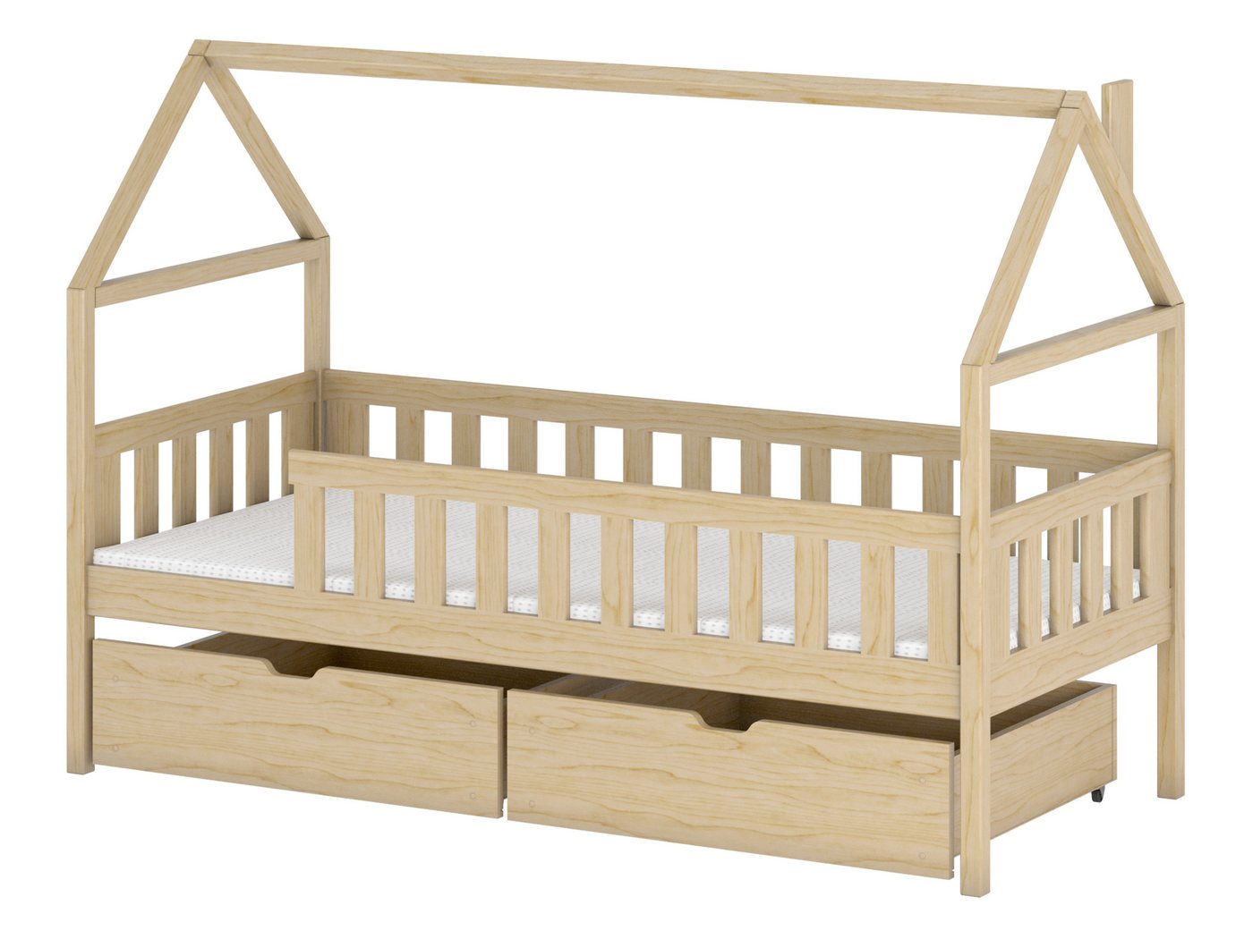 MIRJAN24 Kinderbett Domi (mit zwei Bettschubladen), Lattenrost Flex aus Buchensperrholz von MIRJAN24