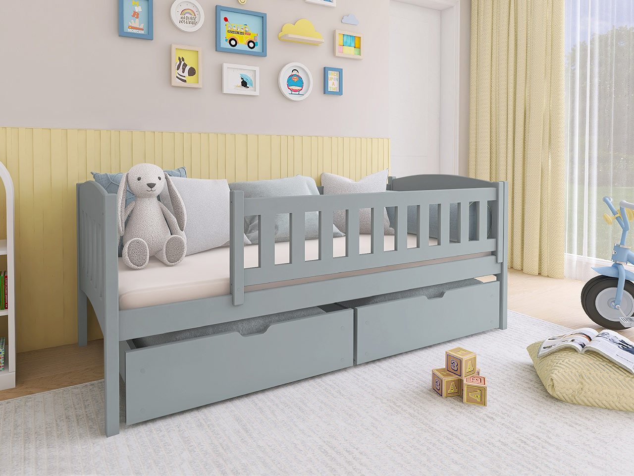 MIRJAN24 Kinderbett Gucio 90 (mit zwei Bettschubladen), Lattenrost Flex, 208x96x75 cm von MIRJAN24