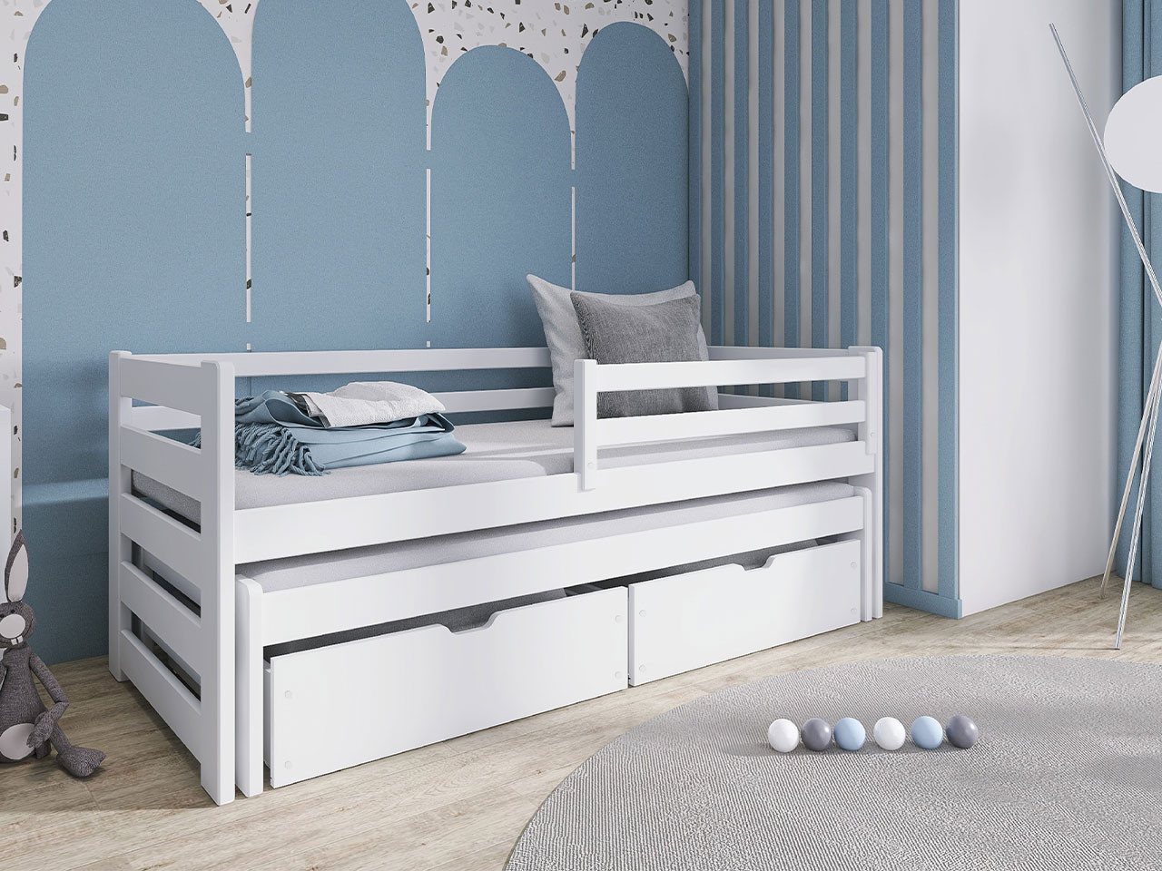 MIRJAN24 Kinderbett Senso 80 (mit zwei Bettschubladen und 2. Schlafgelegenheit), 206x86x78 cm von MIRJAN24