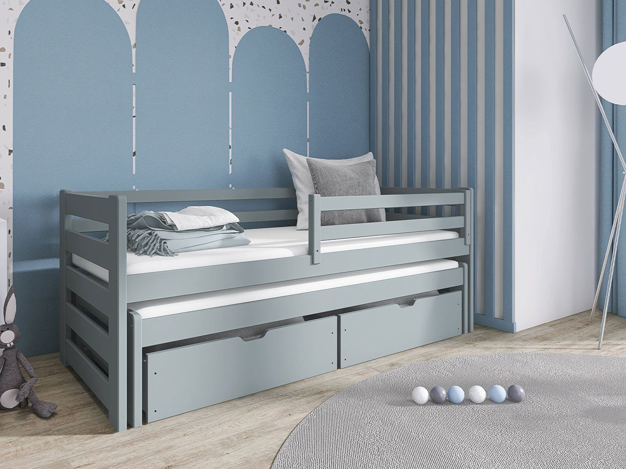 MIRJAN24 Kinderbett Senso 90 (mit zwei Bettschubladen und 2. Schlafgelegenheit), 206x96x78 cm von MIRJAN24