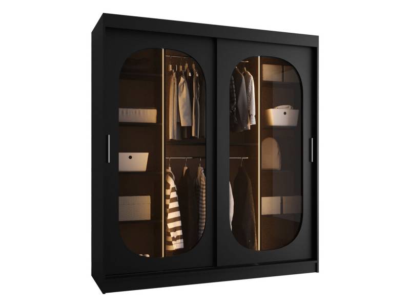 MIRJAN24 Kleiderschrank Bahrajn 180 (mit zwei Schiebetüren) 180x62x200 cm, zwei Kleiderstange von MIRJAN24
