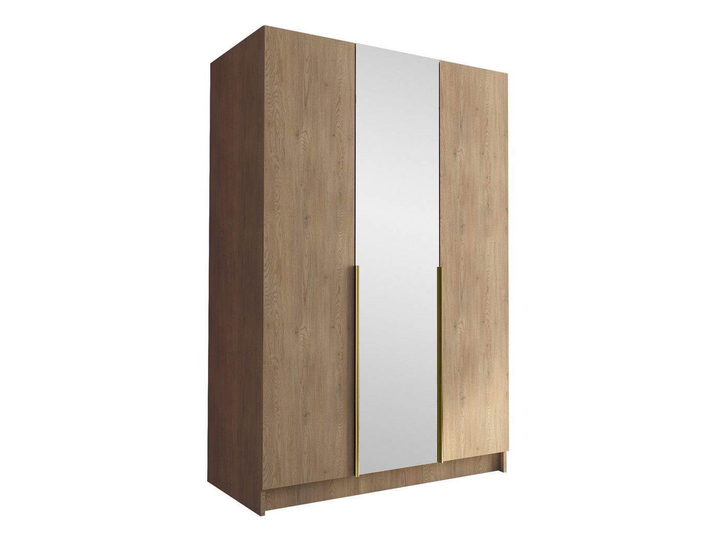 MIRJAN24 Kleiderschrank Calia II (mit drei Drehtüren) Kleiderstange, Metallgriffe, Frontspiegel von MIRJAN24