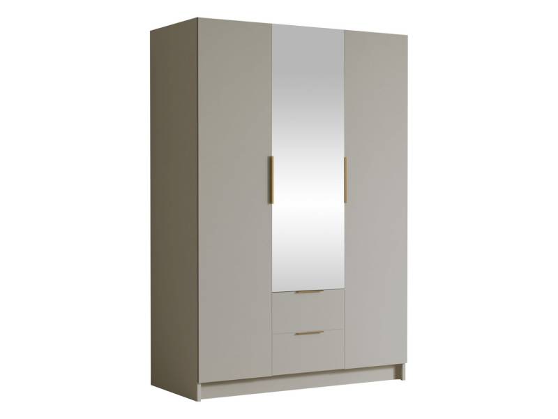 MIRJAN24 Kleiderschrank Calwi II (mit drei Drehtüren und zwei Schubladen) Kleiderstange, Frontspiegel von MIRJAN24