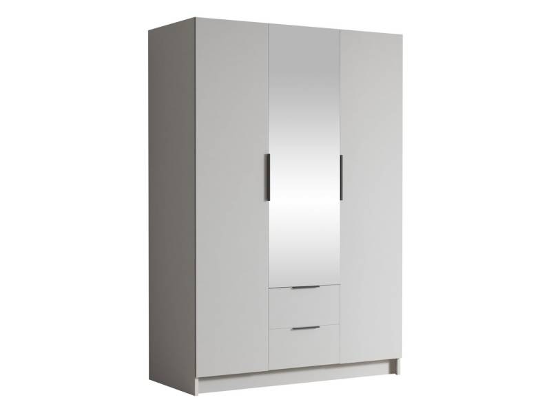 MIRJAN24 Kleiderschrank Calwi II (mit drei Drehtüren und zwei Schubladen) Kleiderstange, Frontspiegel von MIRJAN24